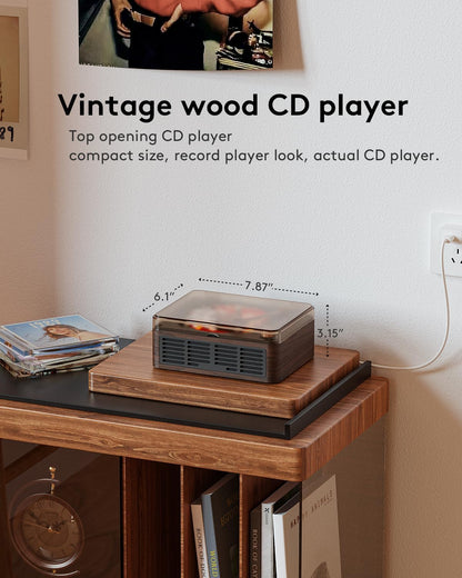 CD Player with Speakers Bluetooth Nostalgic Retro Portable CD Players for Home W