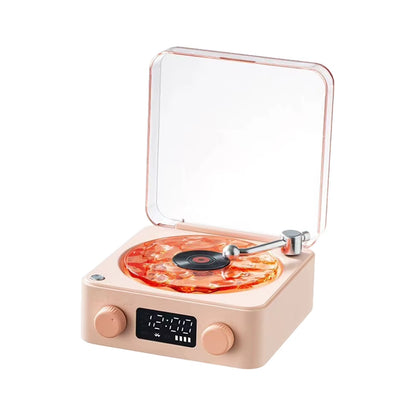 Vinyl Player Bluetooth Speaker with White Noise Retro Turntable Speaker Sleep Aid Speaker with RGB Light